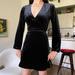 Zara Dresses | Black Velvet Wrap Dress | Color: Black | Size: S