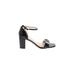 Unisa Heels: Black Print Shoes - Women's Size 9 1/2 - Open Toe