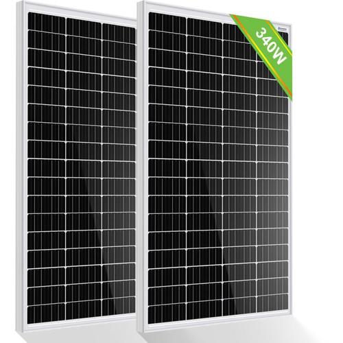Eco-worthy – Solarpanel 12V 340W Monokristallines Solarmodul Netzteil für Wohnwagen, Wohnmobil,