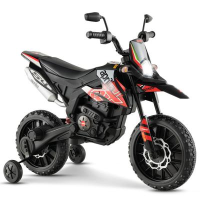 Costway Aprilia Licensed Kids Ride On Motorcycle with 2 Training Wheels-Red