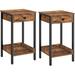 17 Stories Willemina 27" Tall Iron Nightstand Wood/Metal in Brown | 27 H x 13.8 W x 11.2 D in | Wayfair F7408CAD70A145D5A30D27481E7DF085