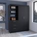 Modern Wardrobe Cabinet, Clothes Locker, Classic 3-Drawers 2-Door 3-Tier Shelf Armoire Organizer for Bedroom, Cloakroom