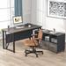 L-Shaped Computer Desk, 55 inches Executive Desk with lateral File Cabinet