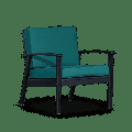 29 Wide Accent Arm Chair Outdoor Side Chair with Padded Seat Cushion Wooden Upholstered Leisure Armchair Sofa Chair Eucalyptus Chair for Balcony Patio & Garden Espresso + Dark Green Cushions