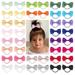 Feiboyy 40Pcs Solid Color Bow Hair Rope Girl Hair Rope Hair Band Hair Accessories