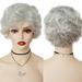 Synthetic Ombre Gray Short Curly Wigs for Women Moms Seniors - Golden Girls Wigs