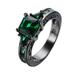 Kayannuo Rings for Women Mens Rings Christmas Clearance Gorgeous Black Copper Alloy Ring Inlaid with Square Zircons In Various Colors Birthday Gifts for Women