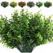 Viworld 6 Bundles Artificial Eucalyptus Artificial Grasses Fake Greenery Boxwood Stems Fake Plants and Greenery Springs for Farmhouse Home Garden Office Patio Wedding and Indoor Outdoor(Eucalyptus)
