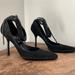 Gucci Shoes | Gucci Black Suede Heels With Ankle Strap, Size 8b | Color: Black | Size: 8