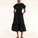 J. Crew Dresses | J. Crew Side-Cutout Cotton Poplin Dress - Black Sz. 6 | Color: Black | Size: 6