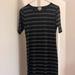 Lularoe Dresses | Lularoe Julia Black Gray Striped T-Shirt Dress Xs | Color: Black | Size: Xs