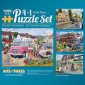 Bits and Pieces - 4-in-1 Multi-Pack 1000 Piece Jigsaw Puzzles for Adults - 1000 pc Village Memories Puzzle Set Bundle by Trevor Mitchell - 20" x 27" (51cm x 69cm)