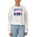 Women's Uscape Apparel Cream American University Eagles Pigment Dyed Local Skyline Fleece Cropped Pullover Hoodie