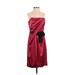 White House Black Market Cocktail Dress - Party: Red Print Dresses - Women's Size 2
