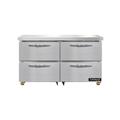 Continental SW48N-U-D 48" W Undercounter Refrigerator w/ (2) Sections & (4) Drawers, 115v, Silver