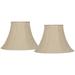 Beige Linen Set of 2 Bell Lamp Shades 9x19x12.5 (Spider)