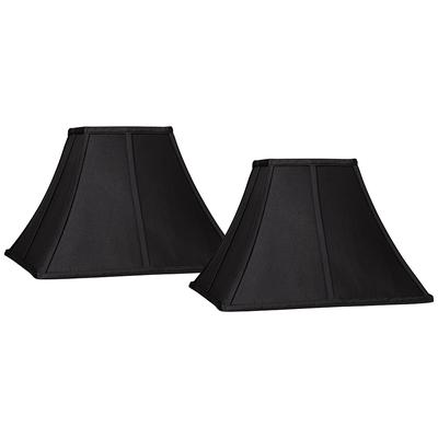 Black Set of 2 Square Curved Lamp Shades 6x14x9 1/...