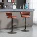 17 Stories Swivel Adjustable Height Bar Stool Upholste/Leather/Metal/Faux leather in Red | 21.26 W x 18.11 D in | Wayfair