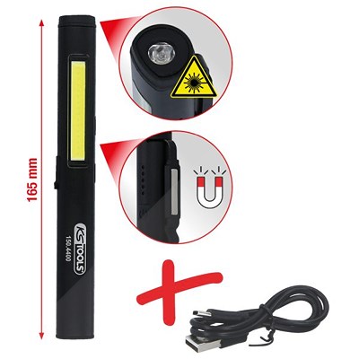 Ks Tools LED COB Stripe Inspektionslampe, UV-Spot LED + Laserpointer [Hersteller-Nr. 150.4400]