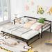 Industrial Twin Size Metal Daybed with Adjustable Pop Up Trundle