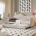Twin Size Elegant Upholstered Daybed With Trundle & Wood Slat, Beige