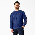 Dickies Men's Long Sleeve Workwear Graphic T-Shirt - Surf Blue Size L (WL22D)