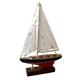 Illuminated detailed wooden assembled display model of a J Class style Yacht | LED lights along the mast and sails | ready for display| length 25cm height 36cm