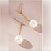 Anthropologie Jewelry | Anthropologie 14 K Gold Pearl Chain Earring | Color: Gold/White | Size: 1.3”