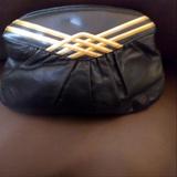 Nine West Bags | Nine West Clutch Leather Purse | Color: Black/Gold | Size: Os
