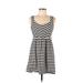 Dina Be Casual Dress - A-Line Scoop Neck Sleeveless: White Chevron/Herringbone Dresses - Women's Size Medium