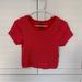 Urban Outfitters Tops | Bdg / Urban Outfitters Brand New Red Short Sleeve Crop Top | Color: Red | Size: M