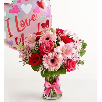1-800-Flowers Flower Delivery Fields Of Europe Romance W/ Jumbo Love Balloon Xl