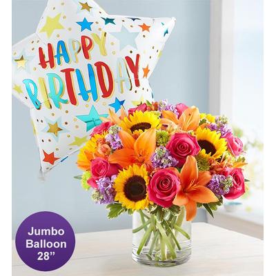 1-800-Flowers Everyday Gift Delivery Floral Embrace W/ Jumbo Birthday Balloon Xl