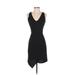 Love...ady Casual Dress - Sheath Plunge Sleeveless: Black Solid Dresses - Women's Size Small