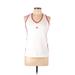 Adidas Active Tank Top: White Color Block Activewear - Women's Size Large