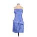 Jessica Simpson Cocktail Dress - Party: Blue Print Dresses - Women's Size 2