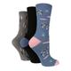 Wildfeet Womens Wild Feet - 3 Pack Ladies Animal Themed Fun Novelty Socks for Gift - Blue Cotton - Size UK 4-6.5