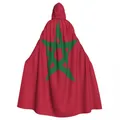 Cape à capuche unisexe Cape avec drapeau du maroc Cape de Vampire Cosplay