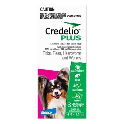 Credelio Plus For Small Dog 2.8-5.5kg (Pink) 3 Chews