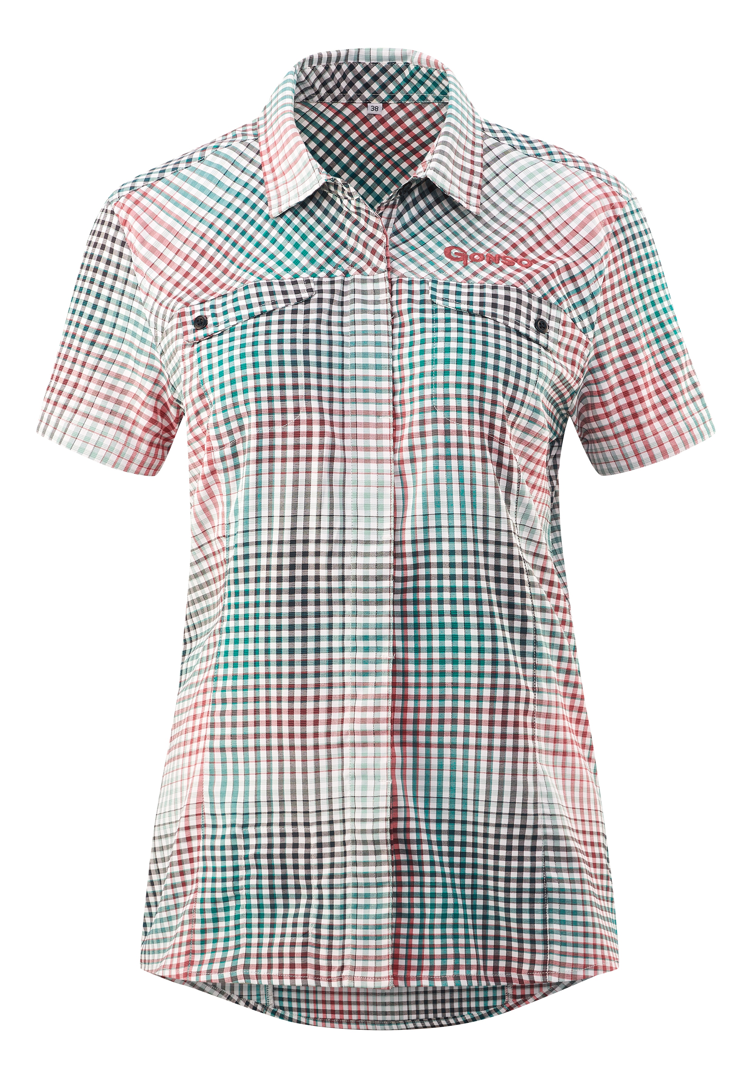 Radtrikot GONSO "Arenda", Damen, Gr. 42, grün (dunkelgrün), 97% Polyester, 3% Elastan, Rundhals, Trikots, Hohe Bewegungselastizität durch Jerseyeinsatz Image