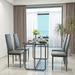 Modern 5-Piece Rectangle Dining Table Set with Tempered Glass Top