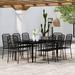 vidaXL Patio Dining Set Outdoor Dining Set Garden Table and Chair Set Black