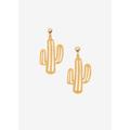 Plus Size Textured Cactus Drop Earrings