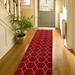 Playa Rug Custom Size Hexagon Red 31 Inch Wide Non-Slip Stair Runner Rug 28 Feet