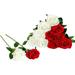 Zukuco 12 Pcs Artificial Roses Flowers Silk Flower Bouquet Fake Single Stem with Long Stem for Home Wedding Party Garden Decoration (Red and White)