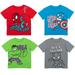 Marvel Spider-Man Captain America Black Panther Toddler Boys 4 Pack T-Shirts Toddler to Big Kid