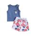 Mubineo Baby Boy 2 Pcs Independence Day Outfits Sleeveless Tank Tops and Flag Print Casual Shorts Set Summer Clothes