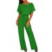 Women s Jumpsuits Rompers & Overalls Fashion Solid Color Lace Up Button Short Sleeved Overall Jumpsuit for Women