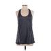 Reebok Active Tank Top: Gray Color Block Activewear - Women's Size Medium