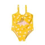TAIAOJING Baby Girls One Piece Swimwear Toddler Summer Sleeveless Polka Dot Red Black Yellow Bikini Swimsuit 18-24 Months
